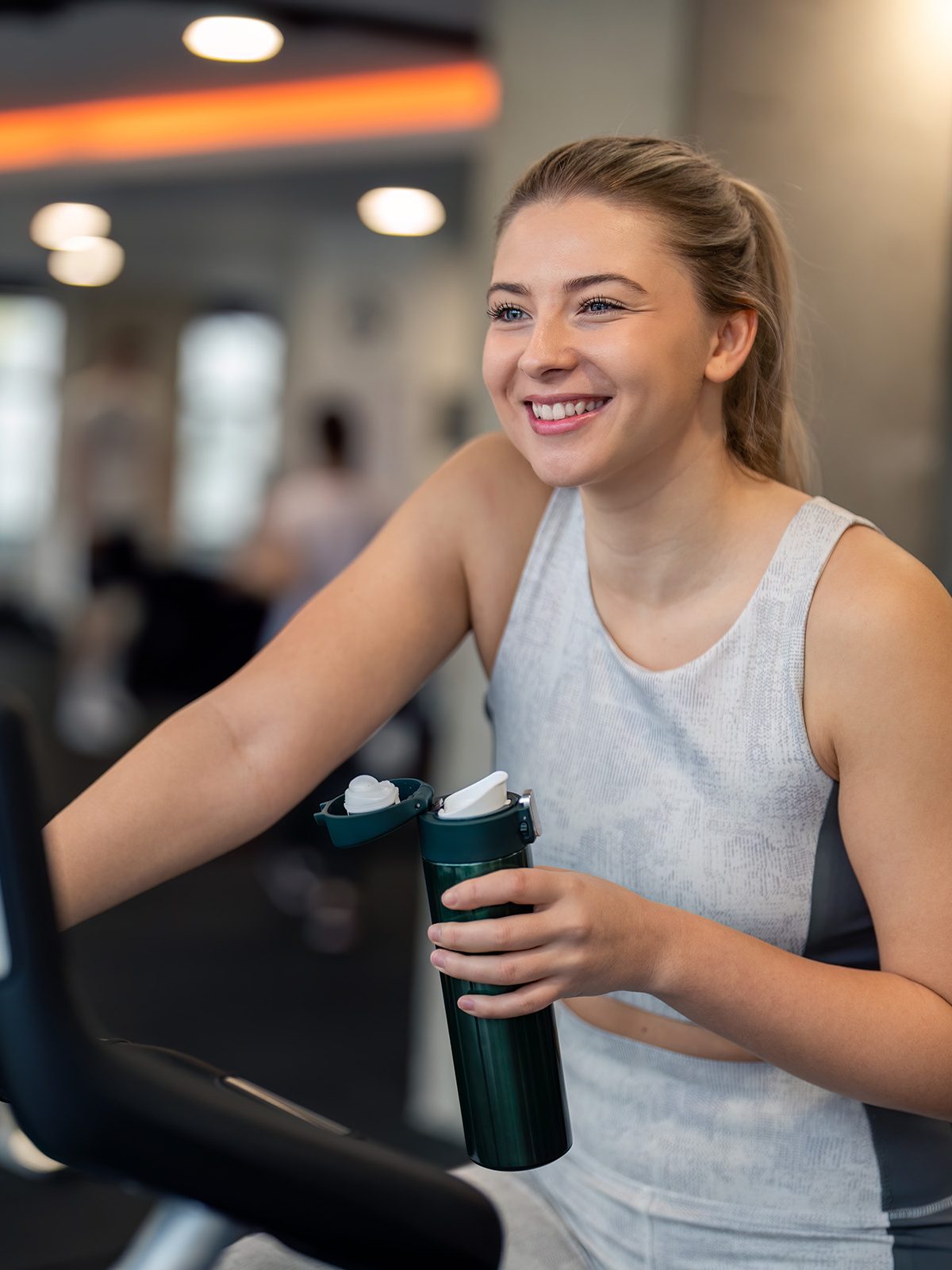 Women working out at a campus recreation center.