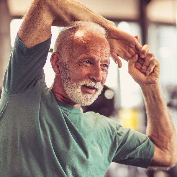 Gentlemen working out at a community center.