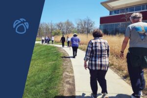 wellness event in action participants taking a walk